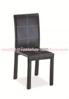 dining chair, powder-coated steel with hard leather, C043