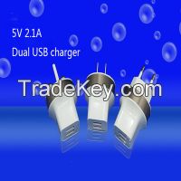 5V 1A&2.1A  2 socket USB charger