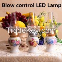 blow control usb charging table night LED lamp