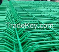 Standard green powder coated welded mesh fence panel