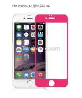 Color Tempered glass screen protector for iPhone 6 & plus, 11 colors for choices  (Front)