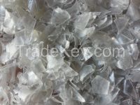 Selling hot washed clear PET flakes