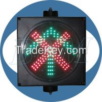 red cross green arrow traffic light