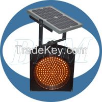 300mm yellow flashing solar traffic light