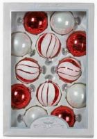 Red & White Glass Ornaments