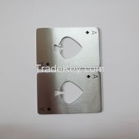 Stainless steel pocket credit card bottle opener