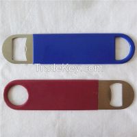 Stainless steel bottle opener with PVC sleeve