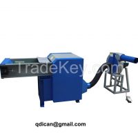 Fiber opening and pillow stuffing machine with single nozzle