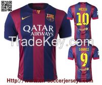 2014-15 Barcelona home Messi Neymar JR Suarez Soccer Jerseys Thai Quality Spain Camisetas de futbol