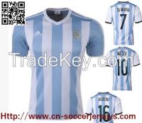 2015-16 National Team Argentina MESSI DI MARIA AGUERO Thai Quality Home Men's Soccer Jerseys