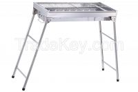 Outdoor stainless steel BBQ grill toaster with foldable legs