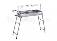 Stainless steel BBQ grill with rotisserie set