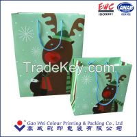 Customized christmas shopping paper gift bag