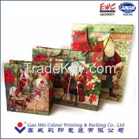 Hot sale printed Christmas paper bag