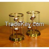 Brass Candelabra with glass frame