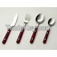 Stainless Steel Cutlery Set with red handles