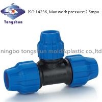 compression fitting pipe fitting for drinking water - Reducing Tee