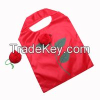 foldable rose nylon shopping bag