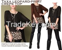 Plus Size Leopard Printed Women Chiffon Top  LT6889