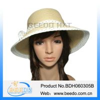 Wholesale 100% paper straw women wide brim mexico straw sombrero hat with bowknot
