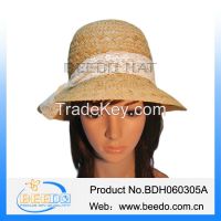 New women beach sun paper straw hat with bowknot