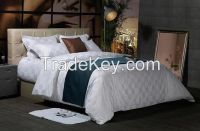 White Lattice 100% Cotton Four Piece Luxury Hotel Bedding Set