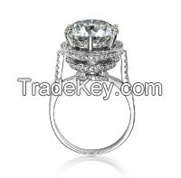 5 Carat Superb Round Cut NSCD Synthetic Diamond Ring for Women 925 Ste