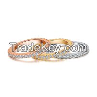 0.55Ct Wedding Band Genuine NSCD Synthetic Diamond Rings for Women 925