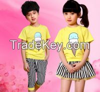 Custom 100% Cotton T shirt Primary School Uniform For Children OEM