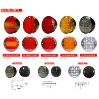 E-mark 140mm Round LED Combination Tail Lamp Trailer Light Truck Rear Light