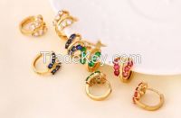 gold plated earring with crystal low price sell