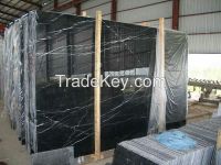 China Nero Marquina Marble Polished Slabs, Black Marble Floor & Wall Tile, Flooring Tile