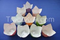 flower baking cups, PET film inside high temperature baking cup, paper cake cup.