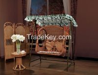 Made In China Double Seater Rattan Garden Furniture With Metal Frame