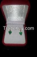 2.87 CT Emerald Hearts & Diamond Earrings