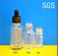 50ml clear glass dropper bottle with childproof cap