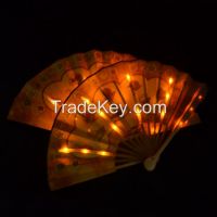 Chinese Traditional Paper Fan With Led Flashing Lights