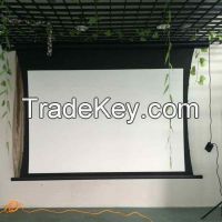 Motorized Tab Tension Projector Screen HD PVC Fabric in Ceiling Screen