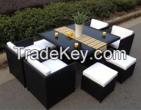 9 PIECE RATTAN CUBE DINING SET OUTDOOR GARDEN PATIO FURNITURE WICKER 8