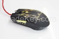 Plastic Crack Skin Gaming Mouse With 4 Level Of Dpi Switch USB Wired Mouse Opticcal Soft Mouse