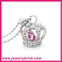 Sell Cubic zirconia Crown Pendant w/chain 12057