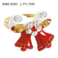lacquer gold-plated rhinestone bowknot ring
