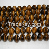 16" inches 8mm Round Yellow Tiger Eye Loose Strands