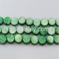 16" 10mm Green Round Loose Shell Strand