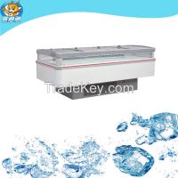 Commercial supermarket glass Island display freezer