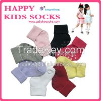 Plain color non-slip cotton infant socks, fancy 3D BB socks China manufacture