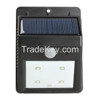 4 LED Wall Mounted Motion Sensor Solar Light Outdoor PIR sensor Light Garden Wall Sensor Solar Lamp Solar Panel Light