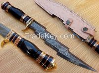 NEW CUSTOM HAND MADE DAMASCUS STEEL HUNTING KNIFE SP-07