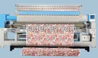 High speed multi-head quilting and embroidery machine