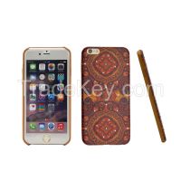 Sell Dull Red PU printing with diamond phone cover case for  iphone 5/5s/6/6plus CO-LTC-1023